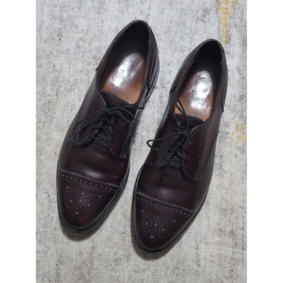 Allen Edmonds Other - Allen Edmonds Mens Sanford 5277 Burgundy Brogue Dress Cap Toe Shoes Size 10.5 E